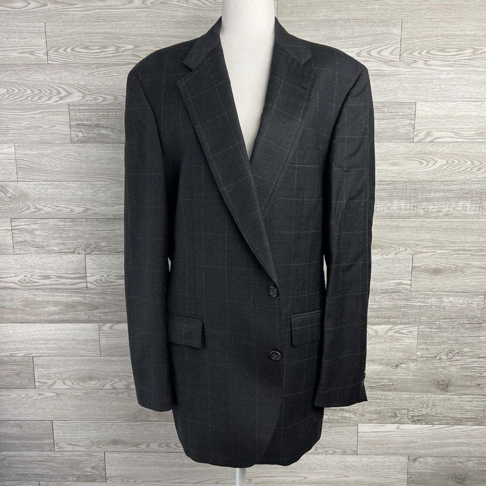 Vintage Racquet Club Men's Gray Sport Coat Pure Wool 46L Union Label